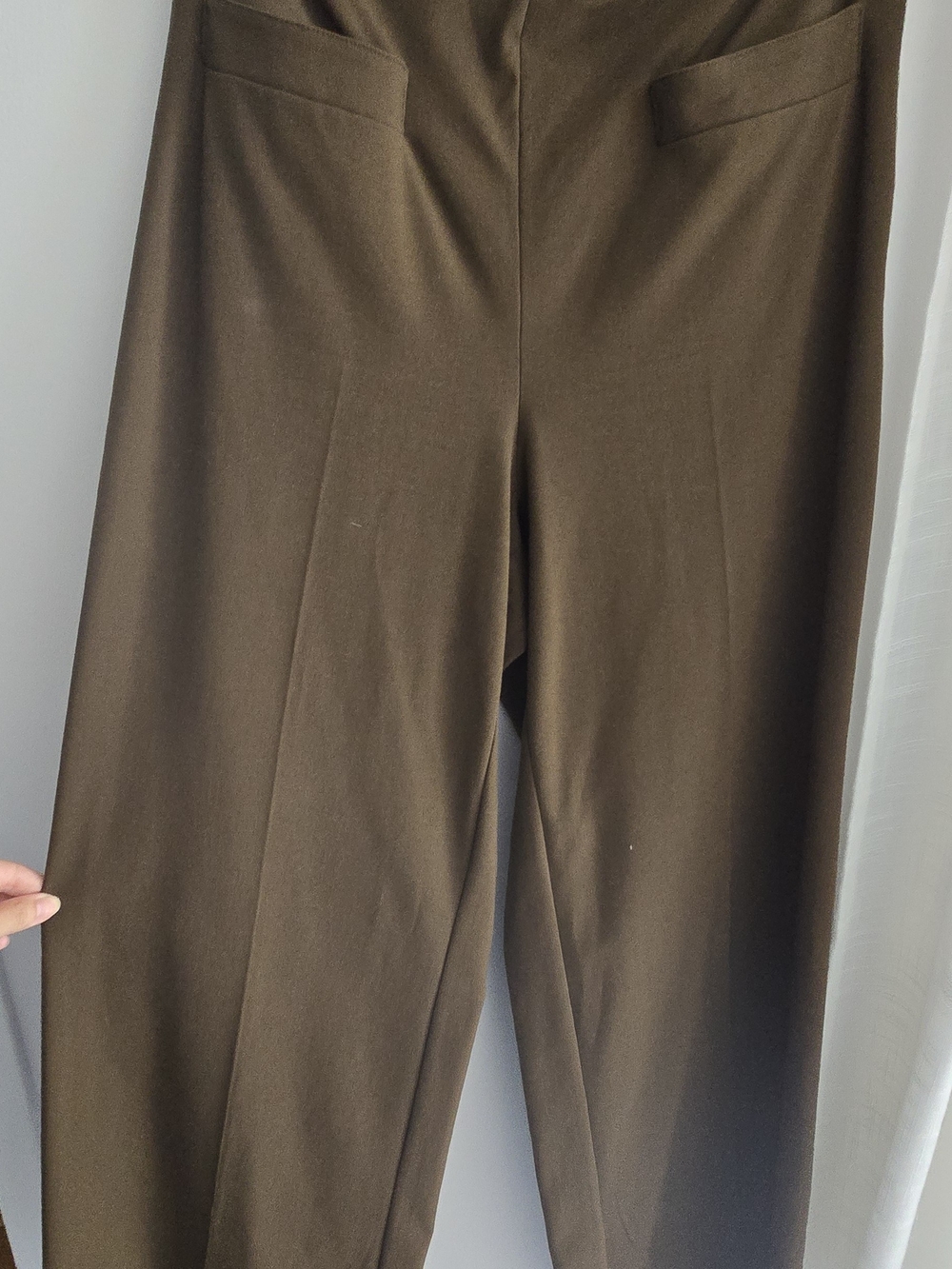 High-Rise Wide Leg Pants in Olive Brown